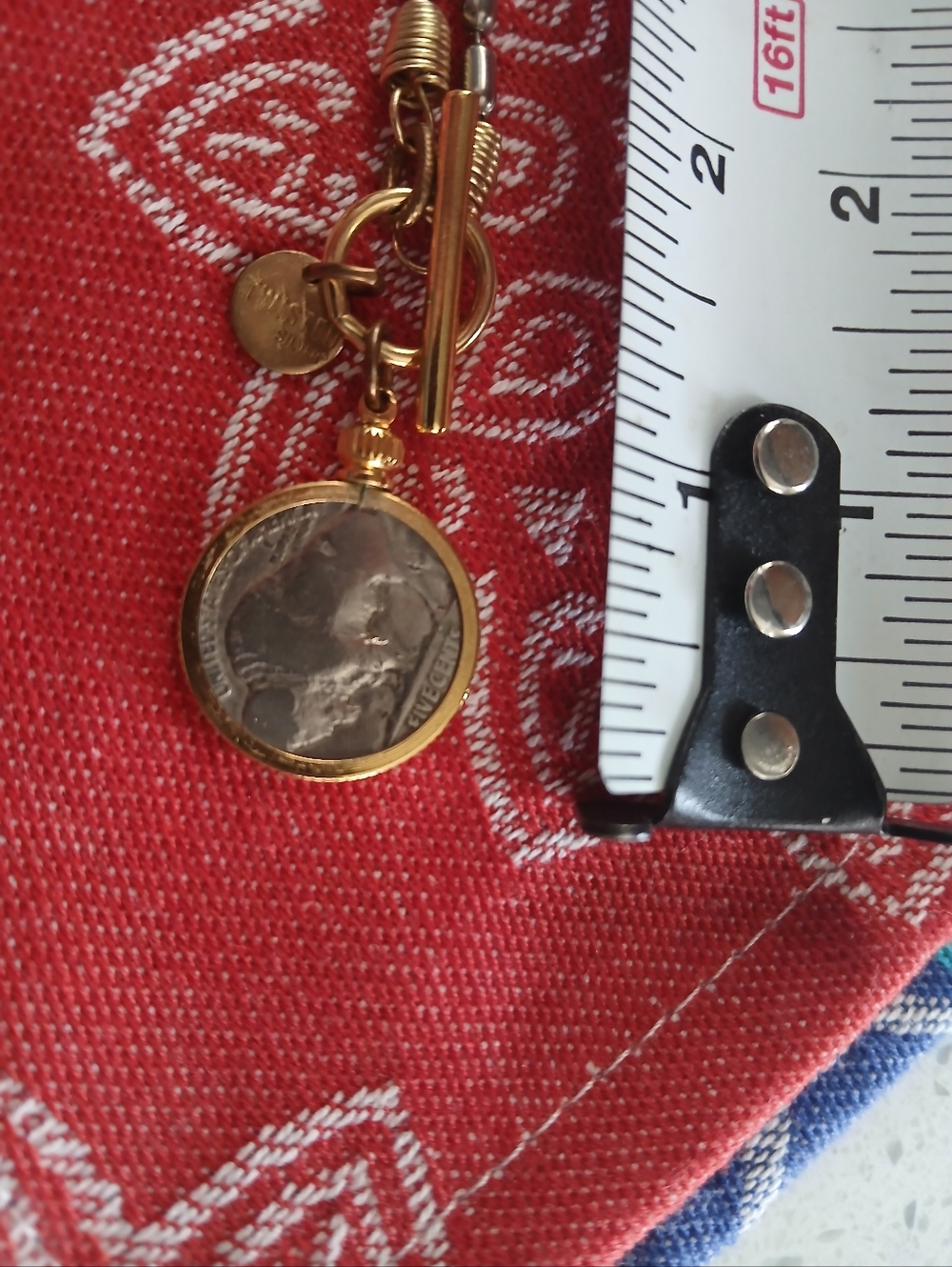 Gold-Tone Buffalo Coin Pendant Charm Necklace 16"